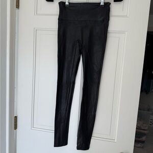 SPANX Black Faux Leather Leggings